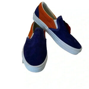 Vans Classic Slip On Suede Shoes Royale Blue Apricot Buff Men's 7 Women’s 8.5